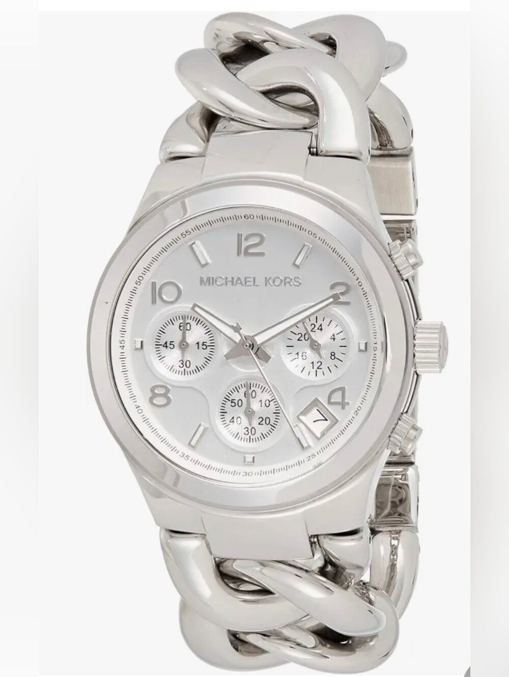 Michael Kors MK3149 Women's Runway Chronograph Twist Chain Steel Bracelet Watch